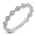 Simon G. QR1025 geometric diamond ring in 14K white gold