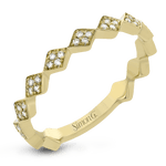 Simon G. QR1025 geometric diamond stackable ring in 14K yellow gold