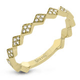 Simon G. QR1025 geometric diamond stackable ring in 14K yellow gold