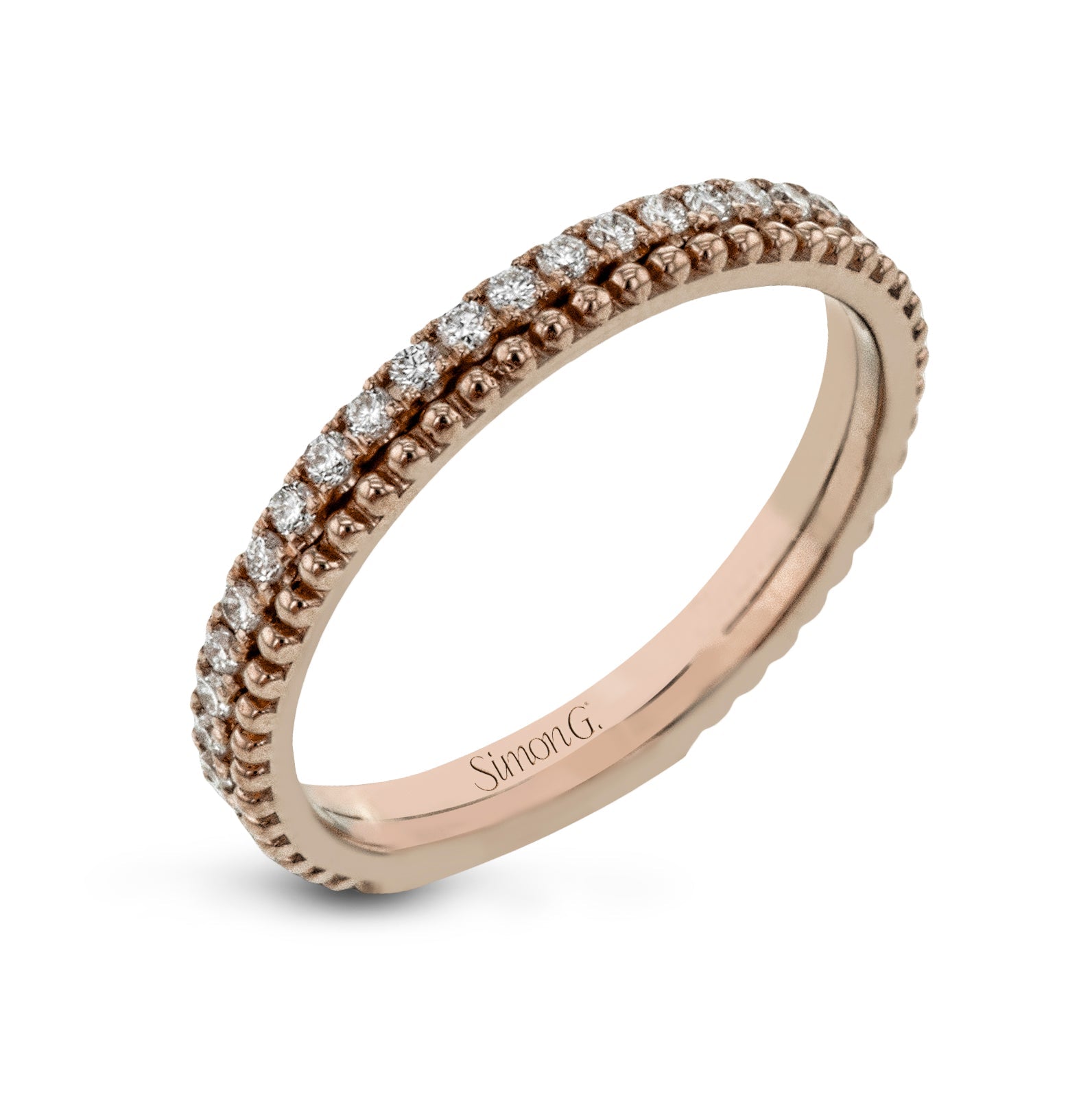 Simon G. MR2779 diamond and granulation band in 18K rose gold
