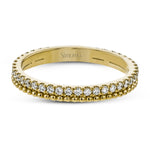 Simon G. MR2779 diamond and granulated gold band in 18K yellow gold, front view