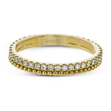 Simon G. MR2779 diamond and granulated gold band in 18K yellow gold, front view
