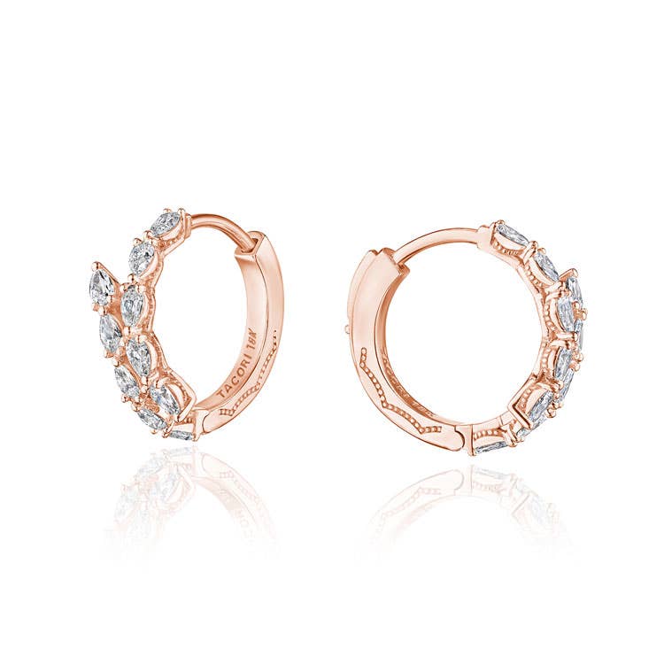Tacori Stilla - Medium Hoop Pear Diamond Earrings