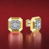 14K Yellow Gold Diamond Stud Earrings
