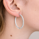 Luxury 18K White Gold Diamond Hoops – 2.80ct Brilliant Cut Diamonds