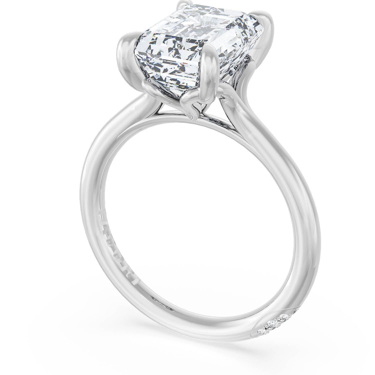 Tacori HT2584EC emerald solitaire engagement ring in 14K white gold