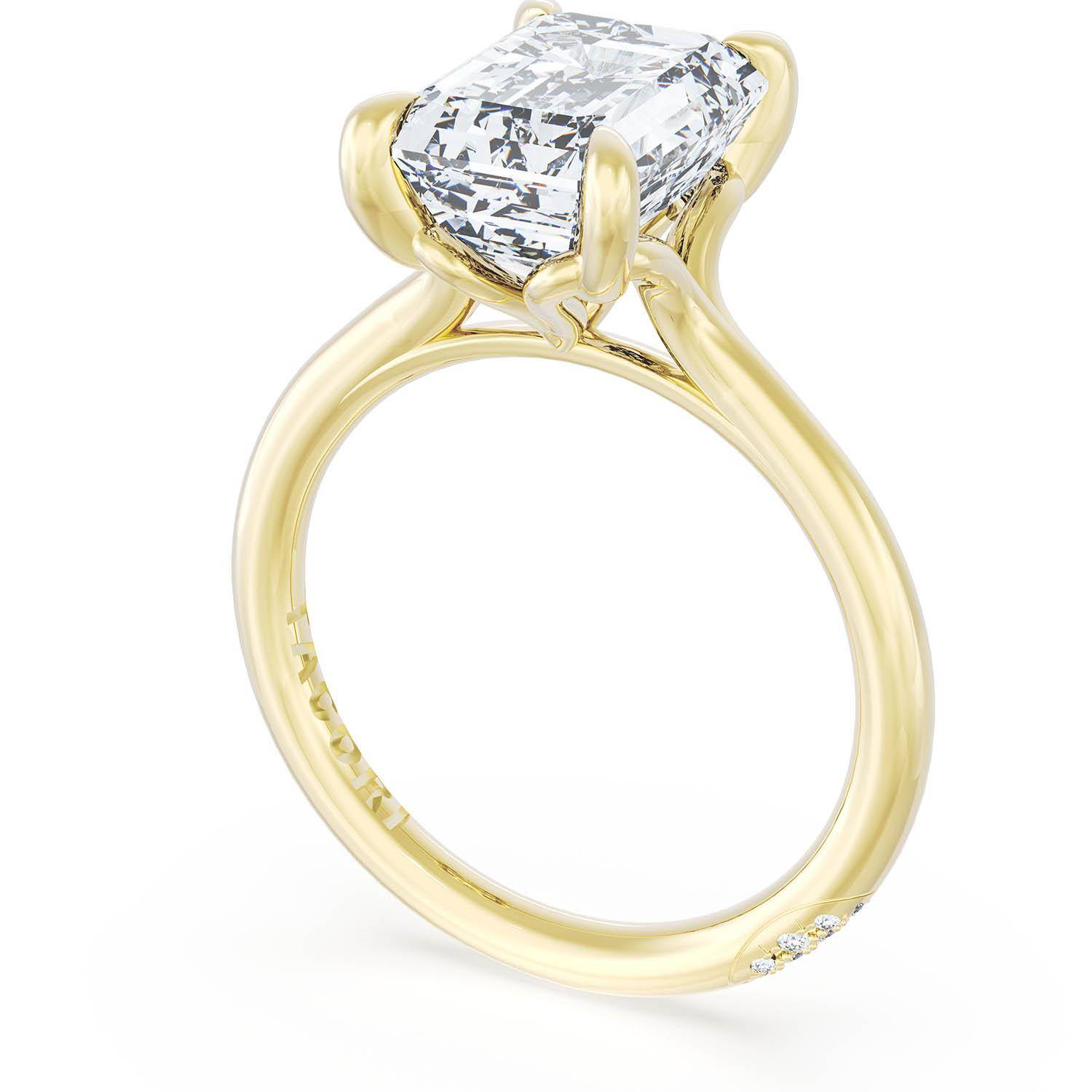 Tacori HT2584EC emerald solitaire engagement ring in 14K yellow gold