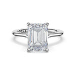Tacori HT2584EC emerald solitaire, side profile with Founder's Crescent