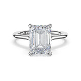 Tacori HT2584EC emerald solitaire, side profile with Founder's Crescent