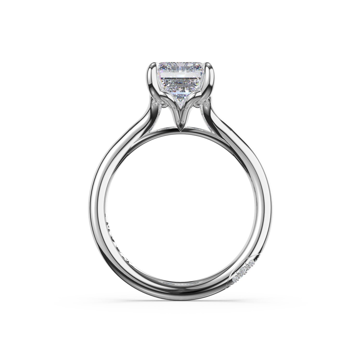 Tacori HT2584EC emerald solitaire, top view