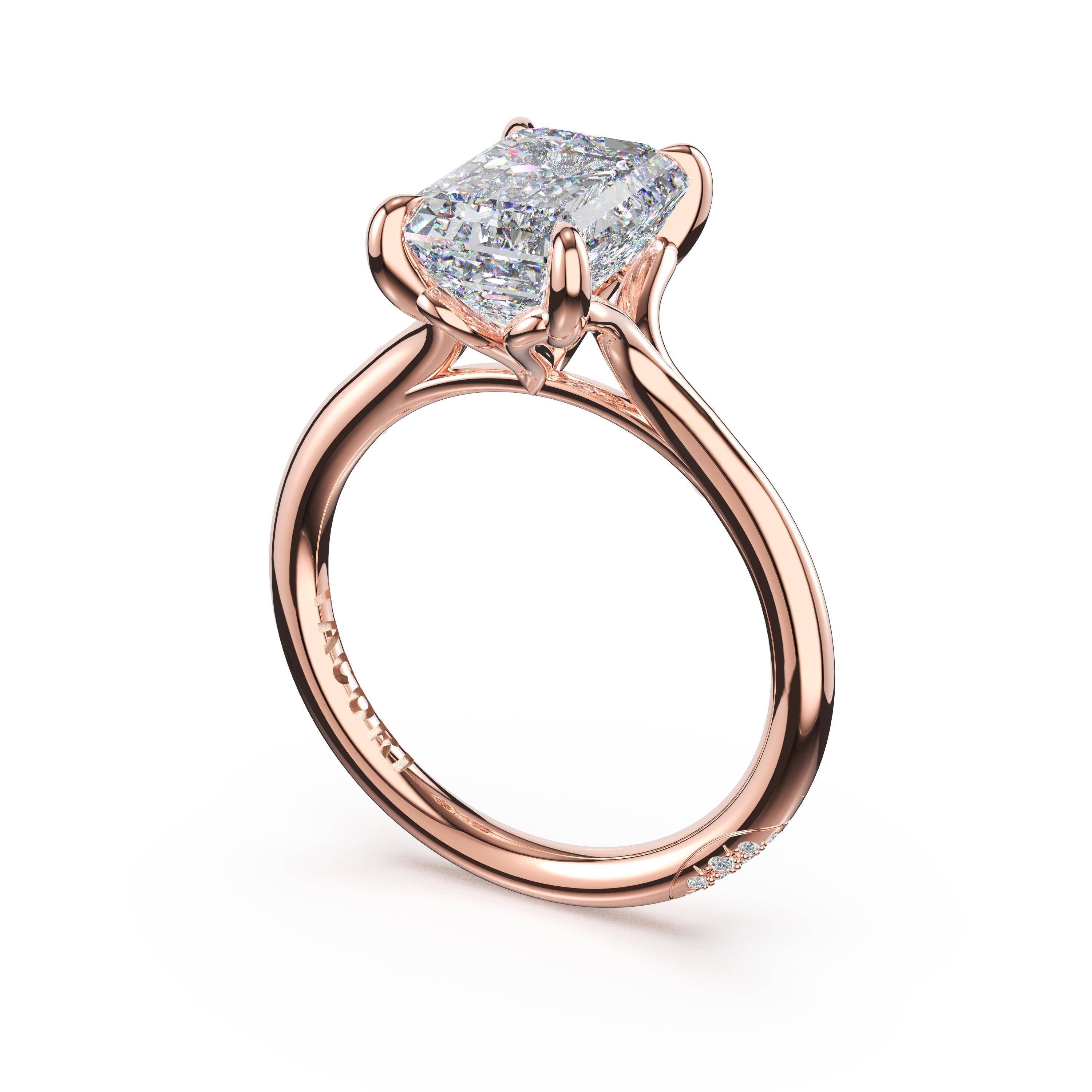 Tacori HT2584EC emerald solitaire engagement ring in 18K rose gold