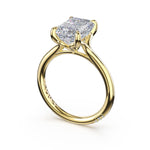 Tacori HT2584EC emerald solitaire engagement ring in 18K yellow gold