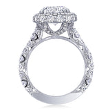 Tacori HT2653CU9 Petite Crescent Platinum Cushion Cut Engagement Ring | Designer Bridal Ring