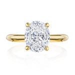 Tacori HT2671OV oval solitaire, side profile showing hidden bloom