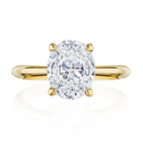 Tacori HT2671OV oval solitaire, side profile showing hidden bloom