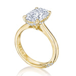 Tacori HT2671OV Founder's oval solitaire engagement ring with hidden bloom in 14K yellow gold