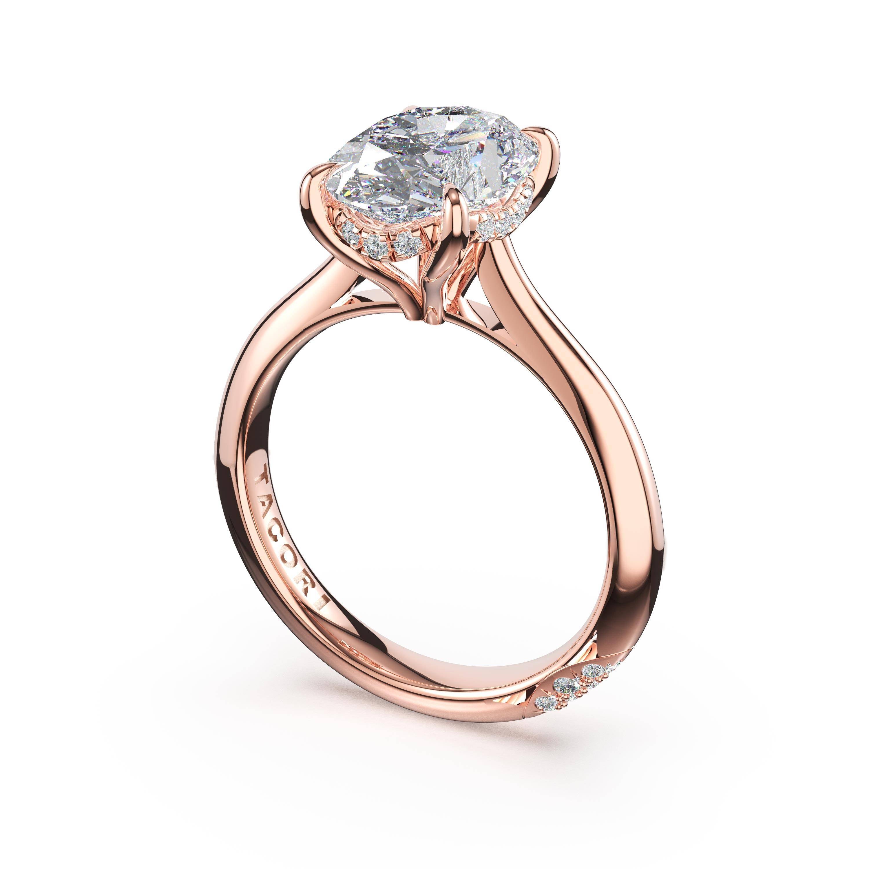 Tacori HT2671OV oval solitaire engagement ring in 18K rose gold