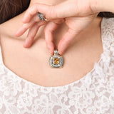 David Yurman Renaissance Sterling Silver & 14K Yellow Gold Citrine Pendant | Pre-Owned