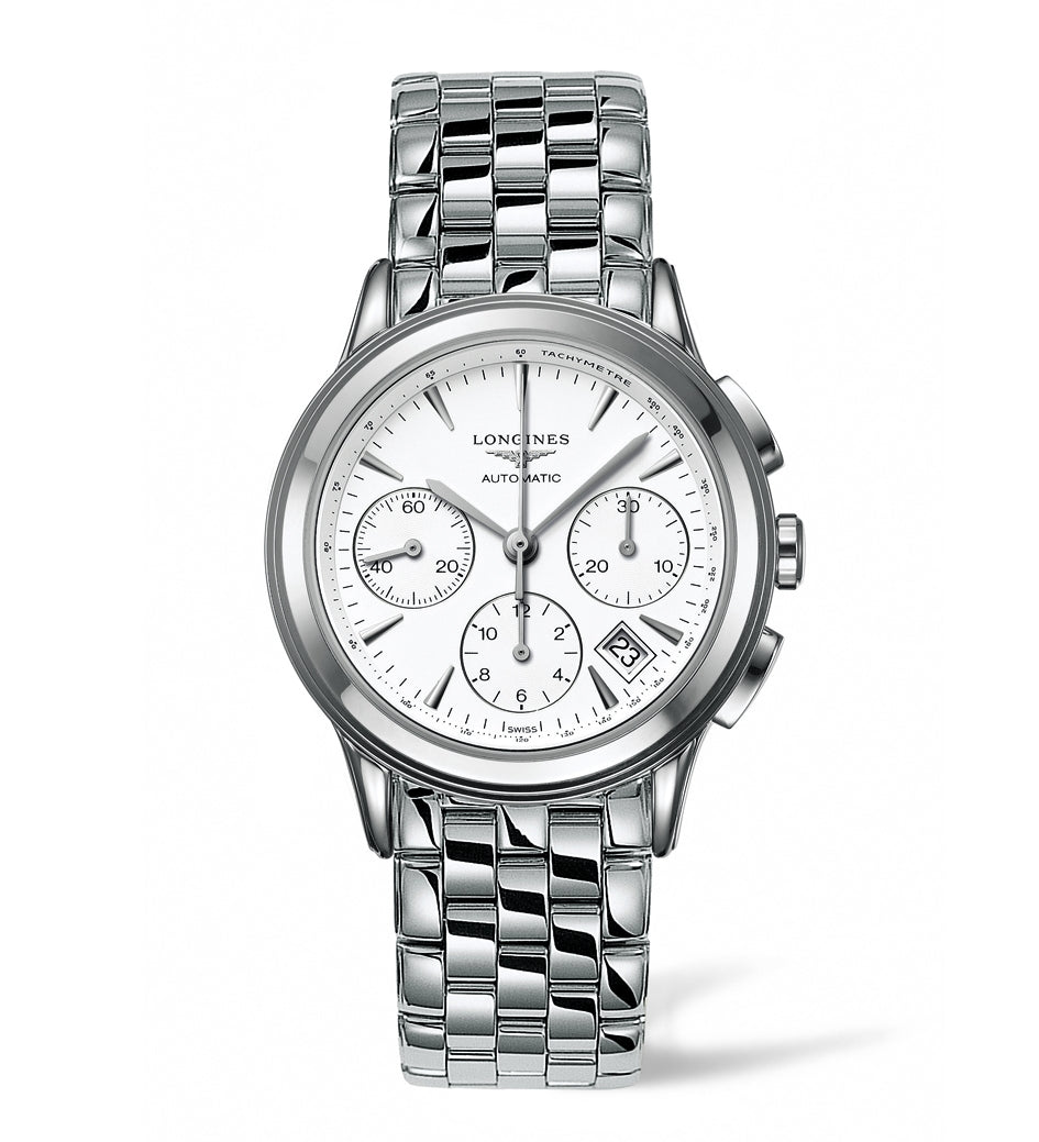 Longines Flagship Mens Automatic Chronograph L4.803.4.12.6 39 mm  - front side