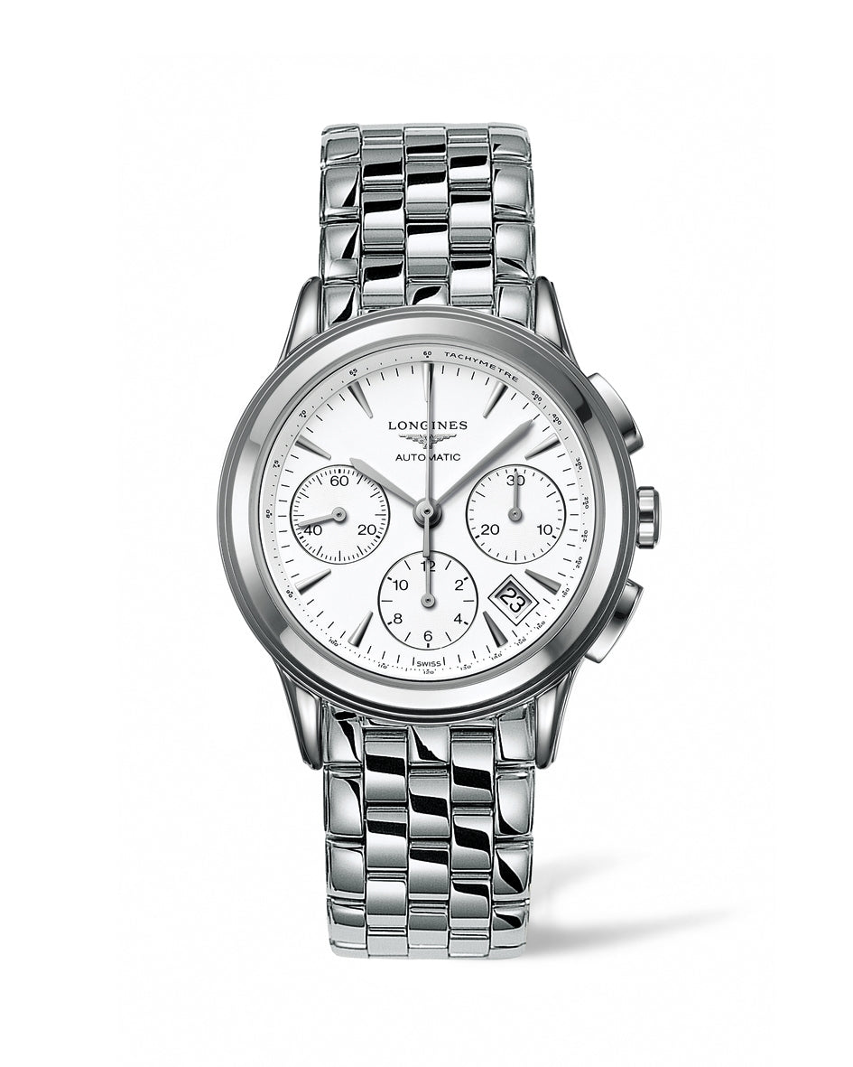 Longines Flagship Mens Automatic Chronograph L4.803.4.12.6 39 mm  - front side