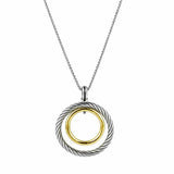 David Yurman Mobile Circle Pendant Necklace in Sterling Silver & 18K Yellow Gold Pre-Owned