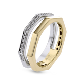 18K White & Yellow Gold Layered Diamond Fashion Ring | Simon G. LR5151