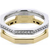 18K White & Yellow Gold Layered Diamond Fashion Ring | Simon G. LR5151