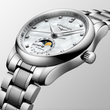 Ladies' LONGINES MASTER COLLECTION MOONPHASE - L2.409.4.87.6 Automatic watch bracelet, Ø 34.00 mm, stainless steel Unisex