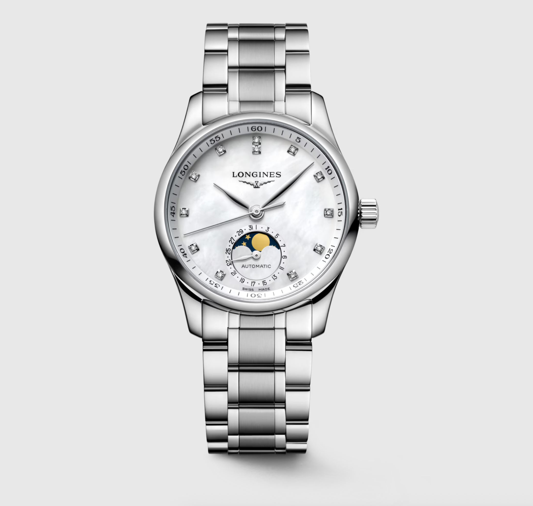 Longines Master Collection Moonphase L2.409.4.87.6 Automatic Watch 34mm Stainless Steel