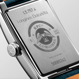 LONGINES DOLCEVITA - Automatic Blue Leather Strap watch Unisex , 27.70 x 43.80 mm, stainless steel, L5.757.4.71.9 L57574719