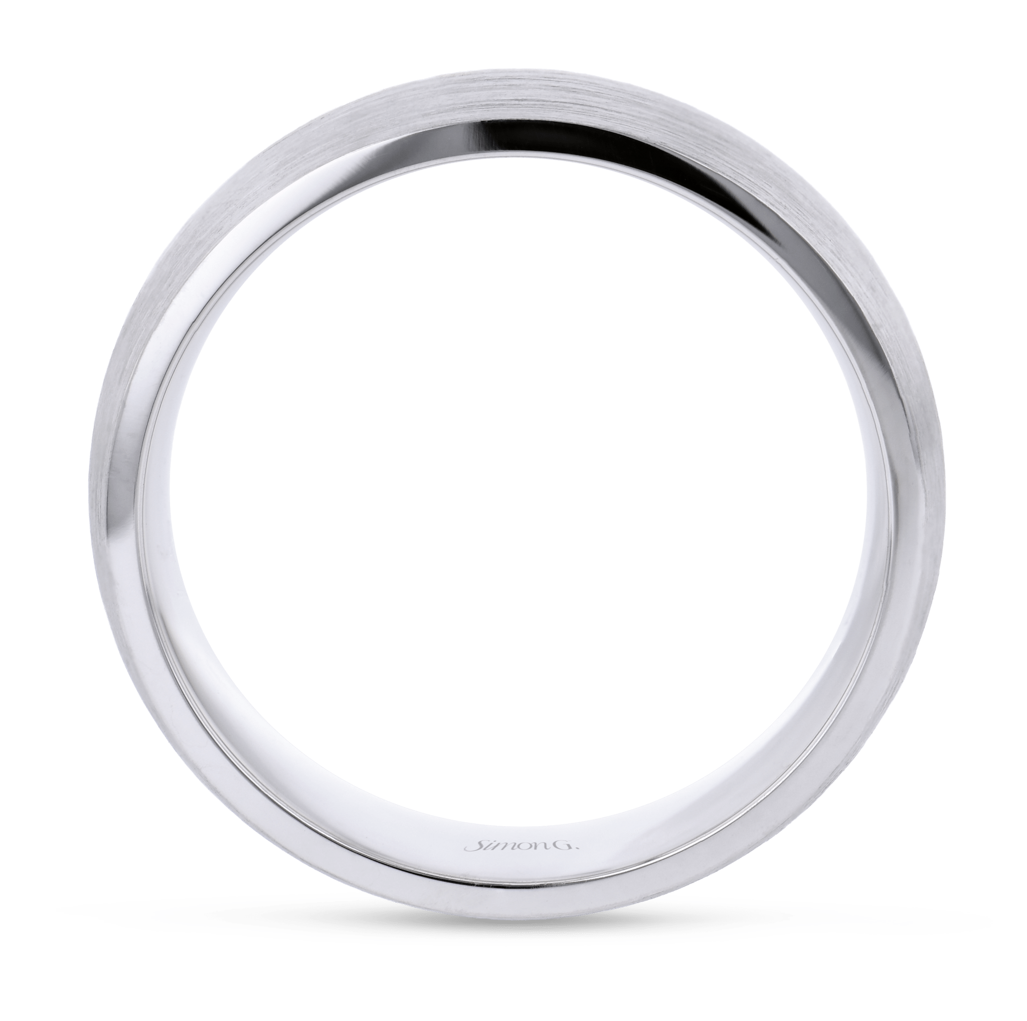 Simon G. LG147 men's wedding band, brushed finish detail