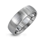 Simon G. LG147 men's 7mm brushed wedding band in white gold, front view