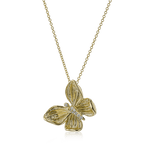 Simon G. DP272 Monarch butterfly diamond pendant necklace in 18K yellow gold
