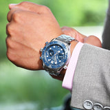 Omega De Ville Trésor Quartz 39mm Diamond Watch | White Dial | Blue Leather Strap | Ref. 428.18.39.60.04.001