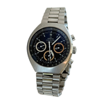 Omega Speedmaster Mark II Rio 2016 watch, front view of the black dial