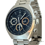Omega Speedmaster Mark II Rio 2016 dial close-up with silver, gold and bronze toned subdials