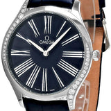 Omega De Ville Trésor Quartz 36mm Diamond Watch | Blue Dial | Blue Leather Strap | Ref. 428.18.36.60.03.001