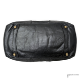 PRADA Vintage Black Leather & Gold Zipper Detail Shoulder Bag Vitello Shine Chain Hobo Pre-Owned