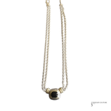 David Yurman Albion Double Wheat Chain Bracelet in Sterling Silver & 18K Yellow Gold with Black Onyx Pre-Owned