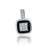 Decoage 14KT White Gold Black Onyx and Diamond Pendant