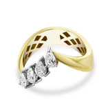 Simon G. Pear Diamond Right Hand Ring 18K Two-Tone Gold