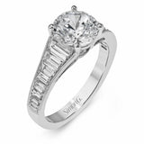 18K White Gold Diamond Engagement Ring Semi-Mount