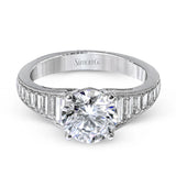 18K White Gold Diamond Engagement Ring Semi-Mount