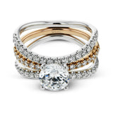Simon G. LR1083 18K White & Rose Gold Diamond Wedding Set | Designer Bridal Set