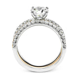 Simon G. LR1083 18K White & Rose Gold Diamond Wedding Set | Designer Bridal Set