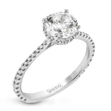 Simon G. LR2833 18K White Gold Diamond Hidden Halo Engagement Ring | 0.41 CTW Semi-Mount