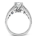 Simon G. 18K White Gold Diamond Engagement Ring | Vintage Split Shank Semi-Mount MR2248