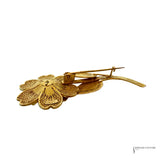 Vintage 10K Yellow Gold Floral Flower Brooch Estate Jewelry | In-State