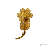 Vintage 10K Yellow Gold Floral Flower Brooch Estate Jewelry | In-State