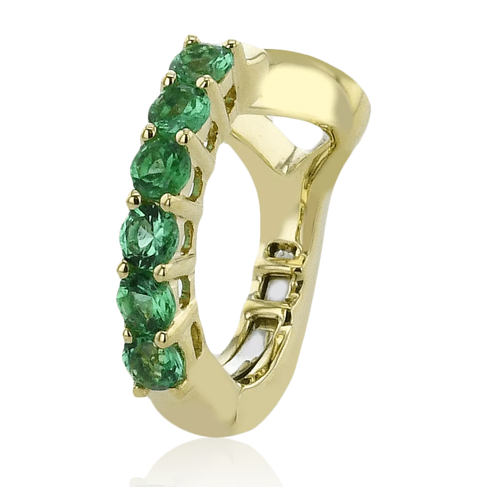 Simon G. LE4624 18K Gold Color Gemstone Cuff Earring | Sapphire or Emerald